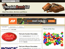 Tablet Screenshot of chocolatebrandslist.com